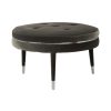 FURNITURE Fifty Five South Seating | Manhattan Black Velvet Footstool