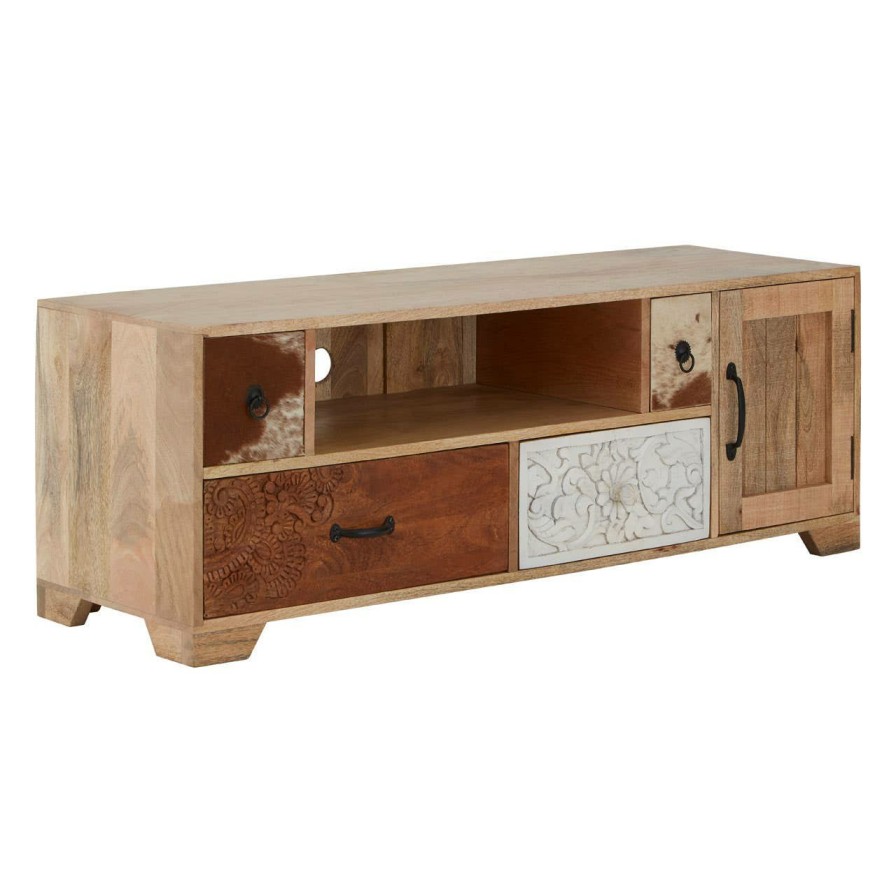 FURNITURE Fifty Five South Media and TV Units | Marwar Mango Wood Media Unit