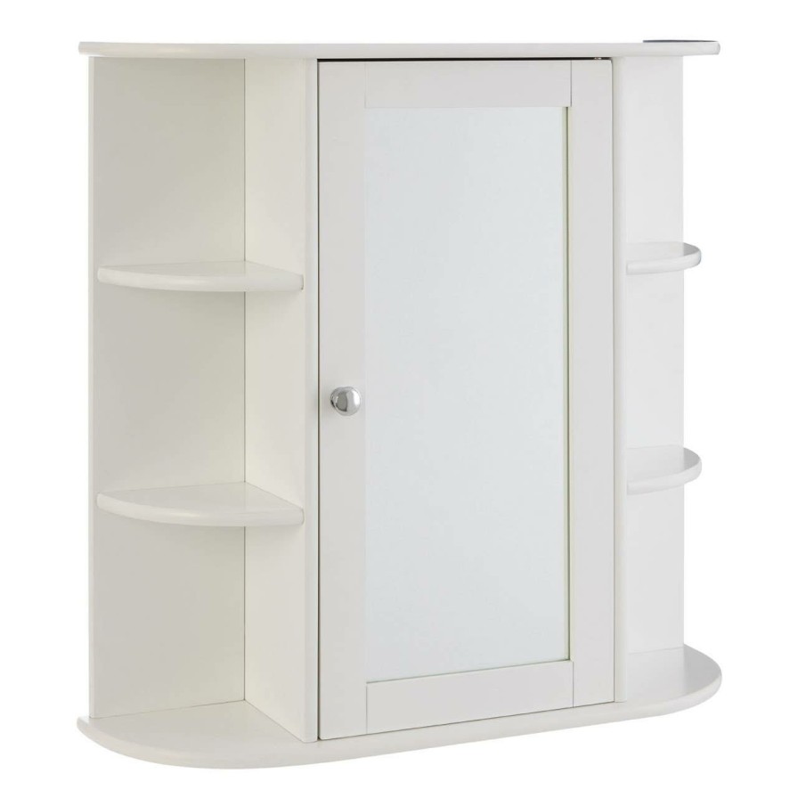 Bathe and Utility Premier Racks, Caddies and Shelf Units | Seven Shelf Mirrored Door Bathroom Cabinet