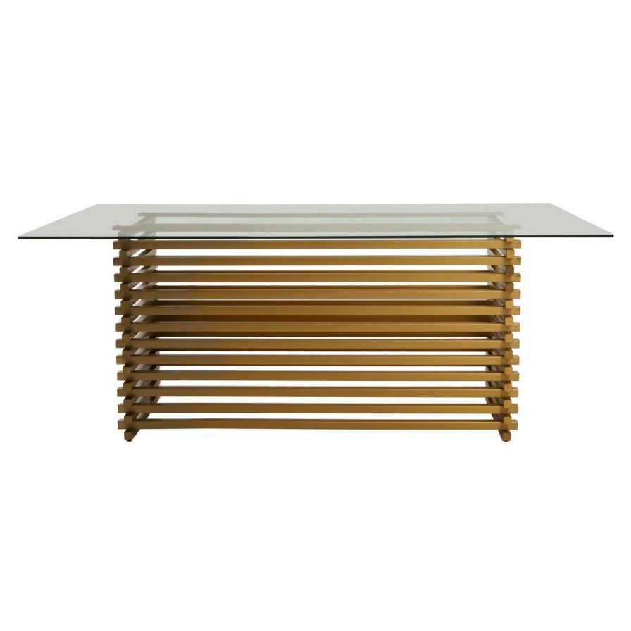 FURNITURE Fifty Five South Dining Tables | Vogue Matte Gold Dining Table