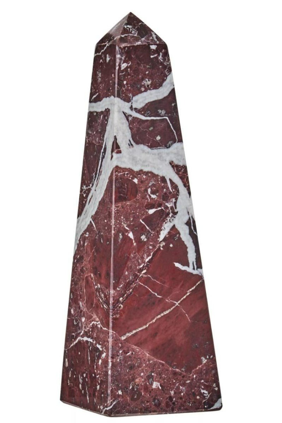 Accessories Fifty Five South Sculptures and Ornaments | Salmo Small Red Marble Obelisk