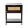 FURNITURE Premier Storage | Sherman Black Wood Side Table