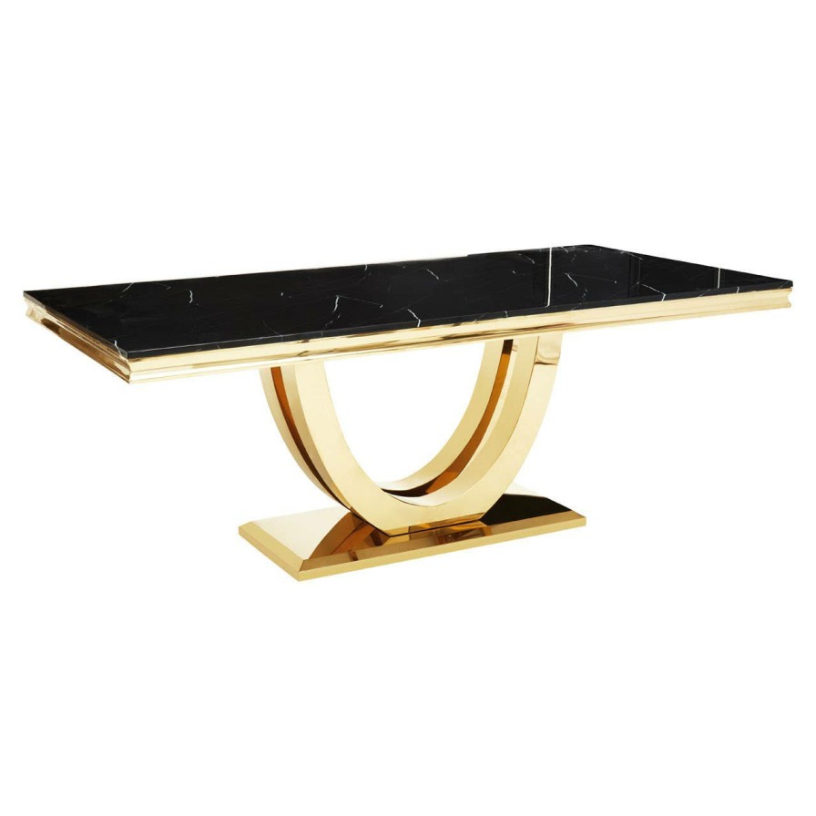 FURNITURE Fifty Five South Dining Tables | Moda Black Marble Rectangular Dining Table