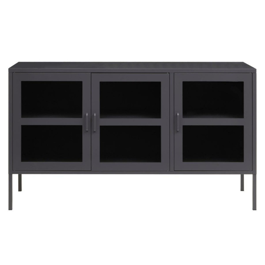 FURNITURE Premier Sideboards | Acier Three Door Grey Sideboard