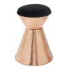 FURNITURE Fifty Five South Seating | Jaipur Black Velvet And Copper Finish Stool