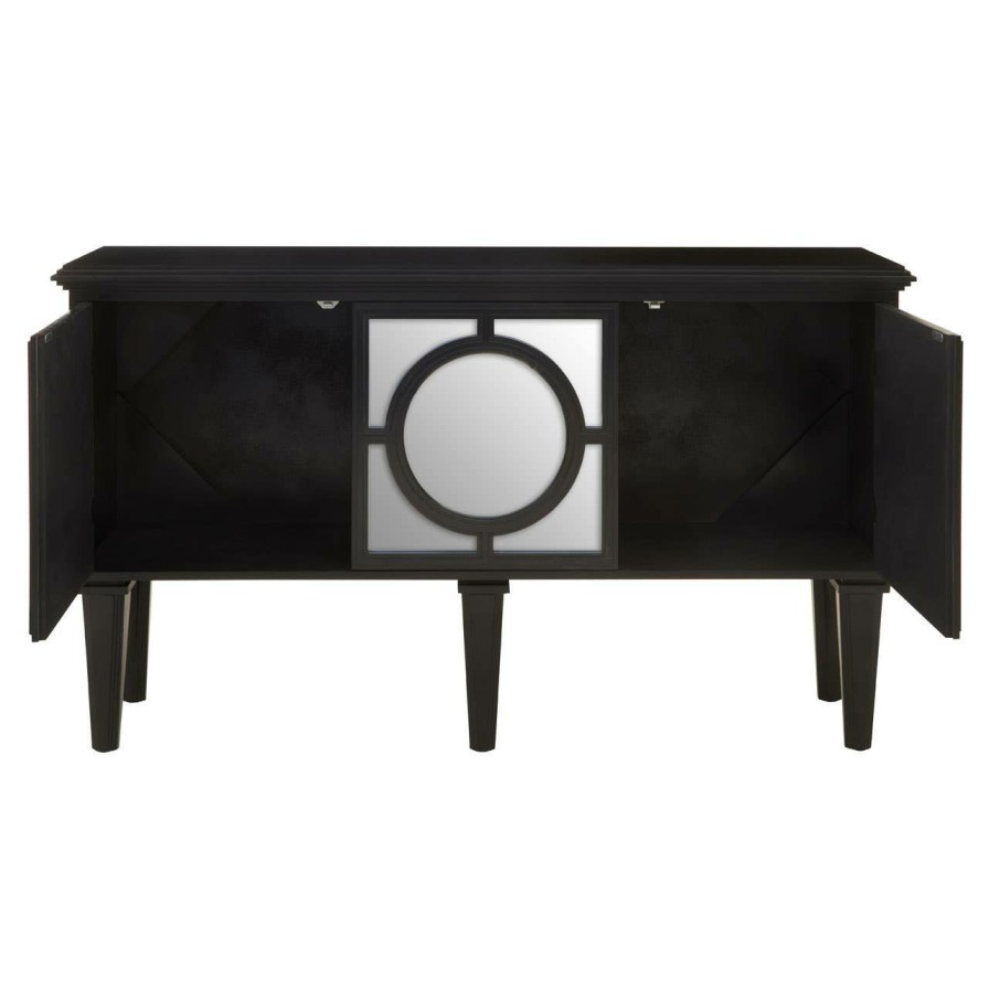 FURNITURE Fifty Five South Storage | Telese Black Finish Sideboard