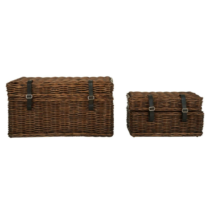 Bathe and Utility Fifty Five South Boxes, Bags and Baskets | Argento Natural Rattan Storage Trunks