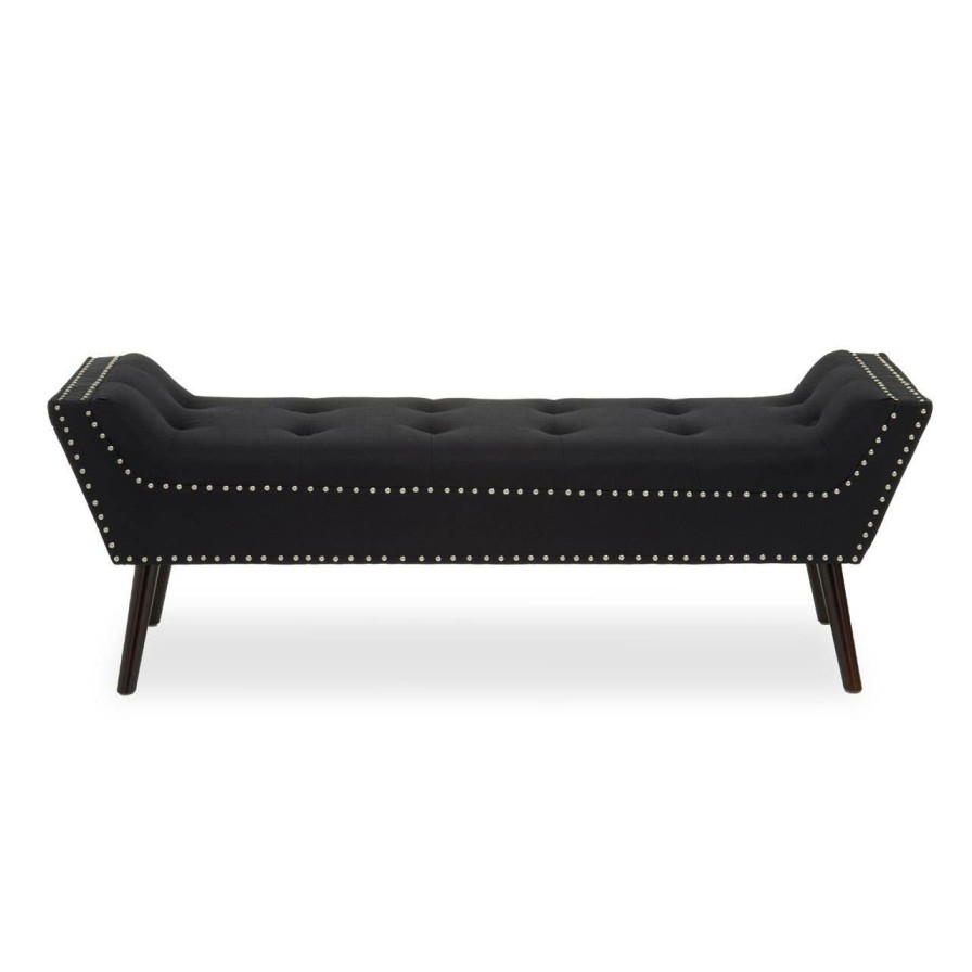 FURNITURE Fifty Five South Seating | Alea Black Fabric Bench