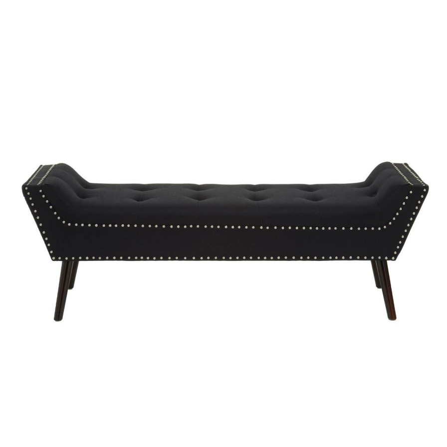 FURNITURE Fifty Five South Seating | Alea Black Fabric Bench