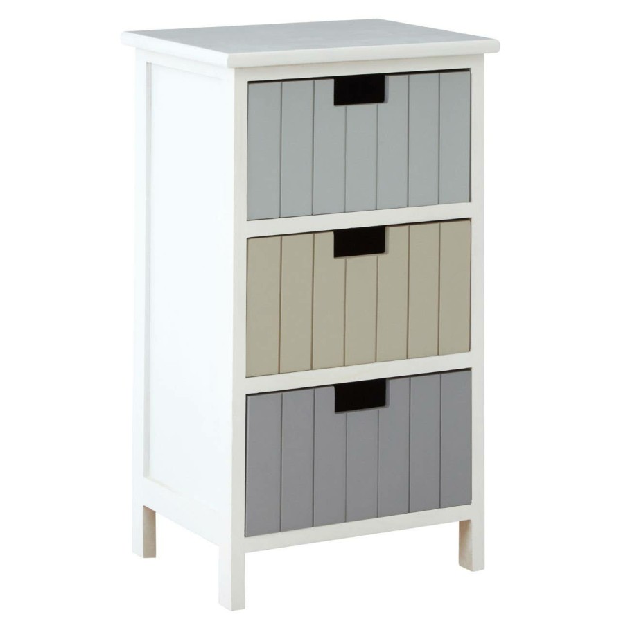 FURNITURE Premier Storage | New England White 3 Drawers Chest