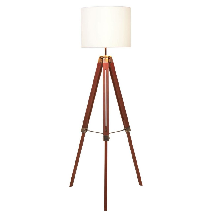 Accessories Premier Floor Lamps | Malvern Tripod Floor Lamp With Brown Base