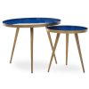 FURNITURE Fifty Five South Nesting Tables | Amira Blue Enamel Nest Of Two Tables