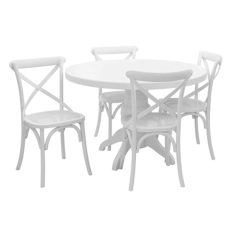 FURNITURE Premier Dining Sets | Vermont White Wash 5Pc Dining Set