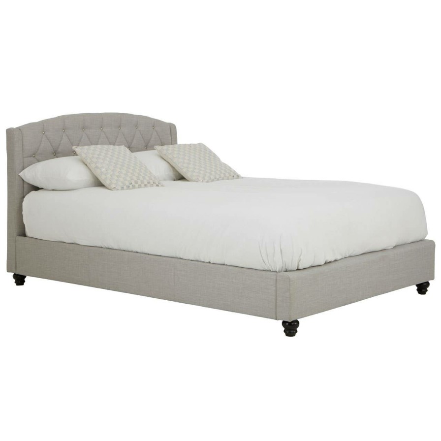 FURNITURE Premier Beds | Josephine Light Grey Double Bed