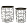 FURNITURE Premier Side Tables | Black Wire Basket Tables Set Of 2