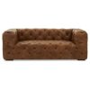 FURNITURE Fifty Five South Seating | Hoxton Three Seat Tufted Leather Sofa