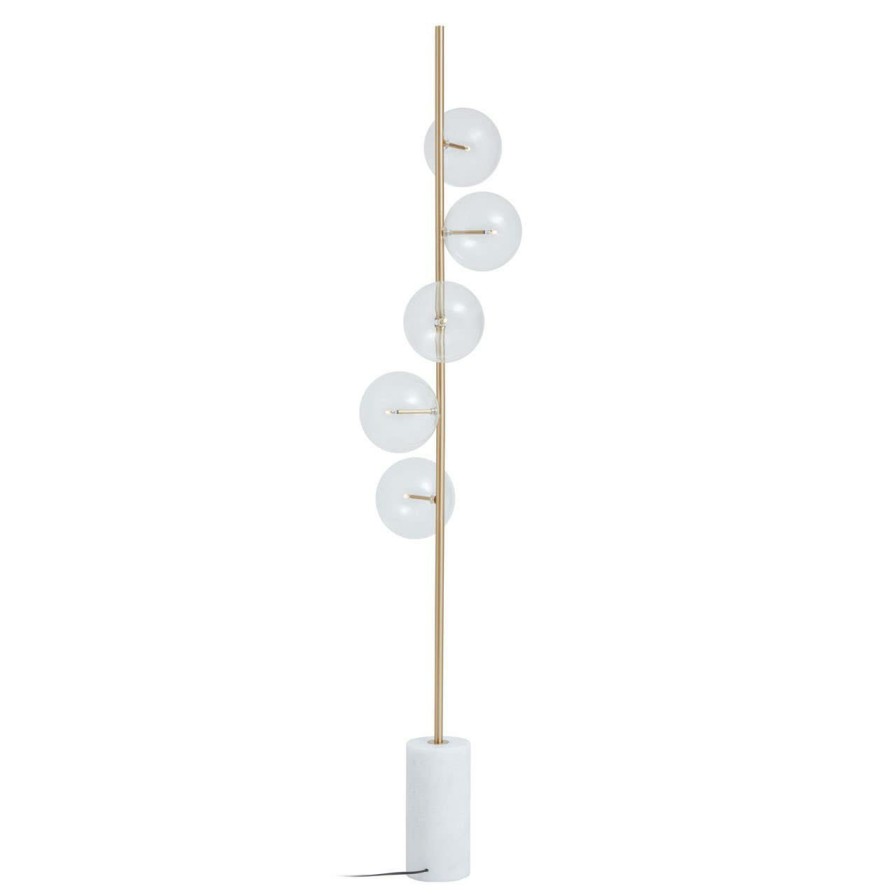 Accessories Fifty Five South Floor Lamps | Abira Five Bulb White Marble Floor Lamp