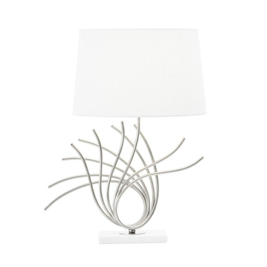 Accessories Fifty Five South Table Lamps | Zaha Brushed Chrome Spoke Table Lamp