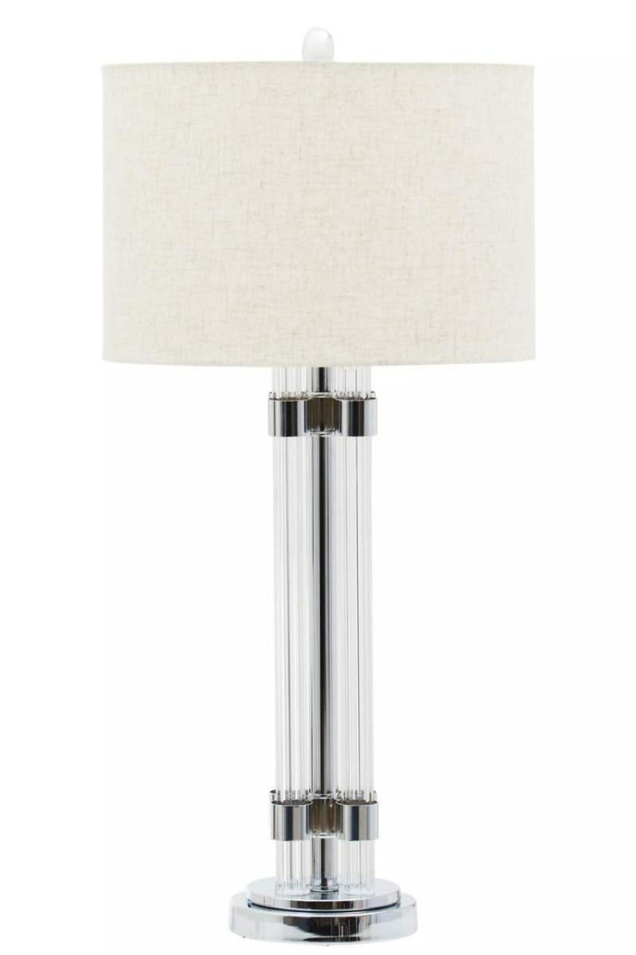 Accessories Fifty Five South Table Lamps | Eman Matte Silver And Ivory Table Lamp