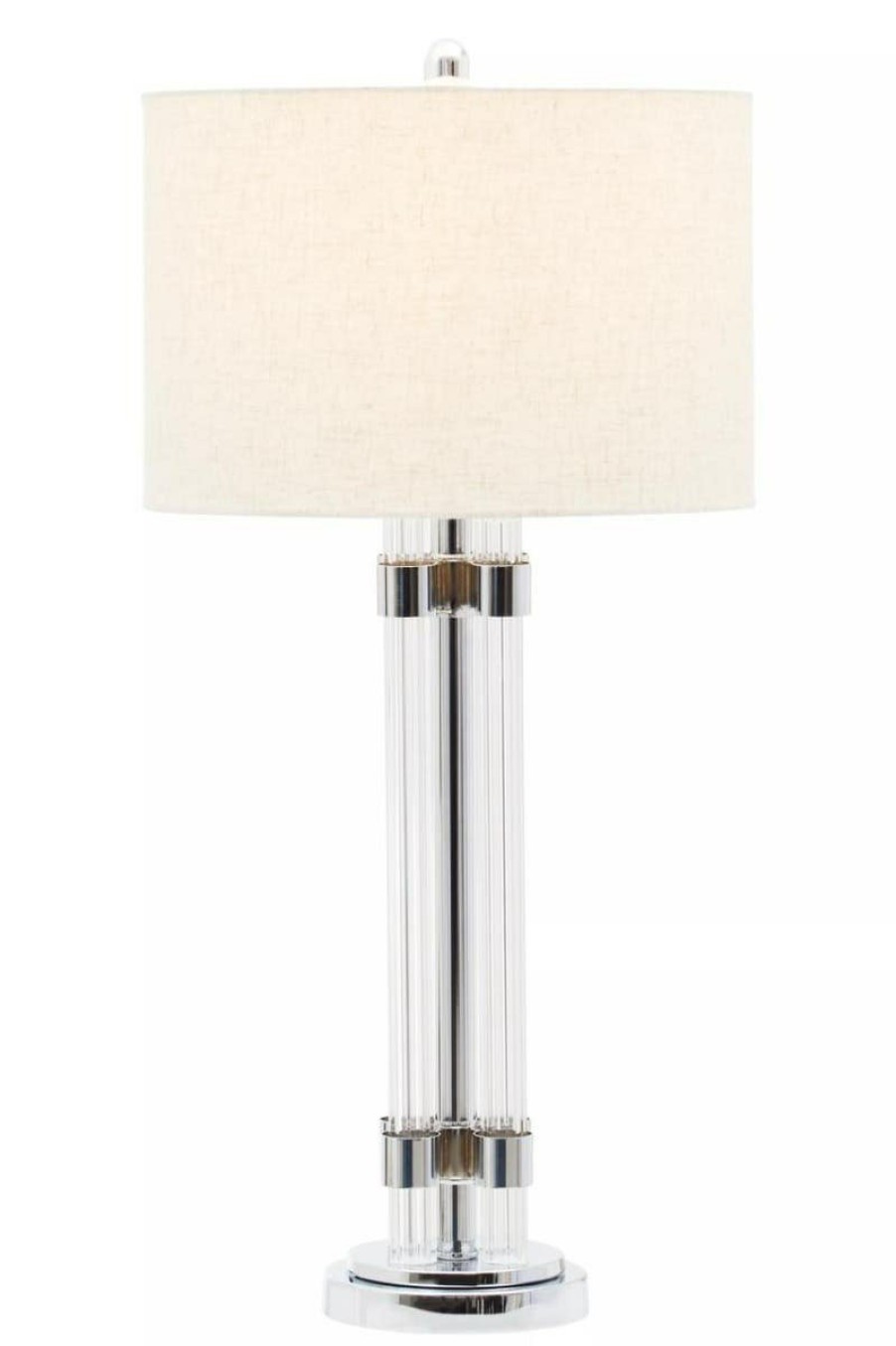 Accessories Fifty Five South Table Lamps | Eman Matte Silver And Ivory Table Lamp