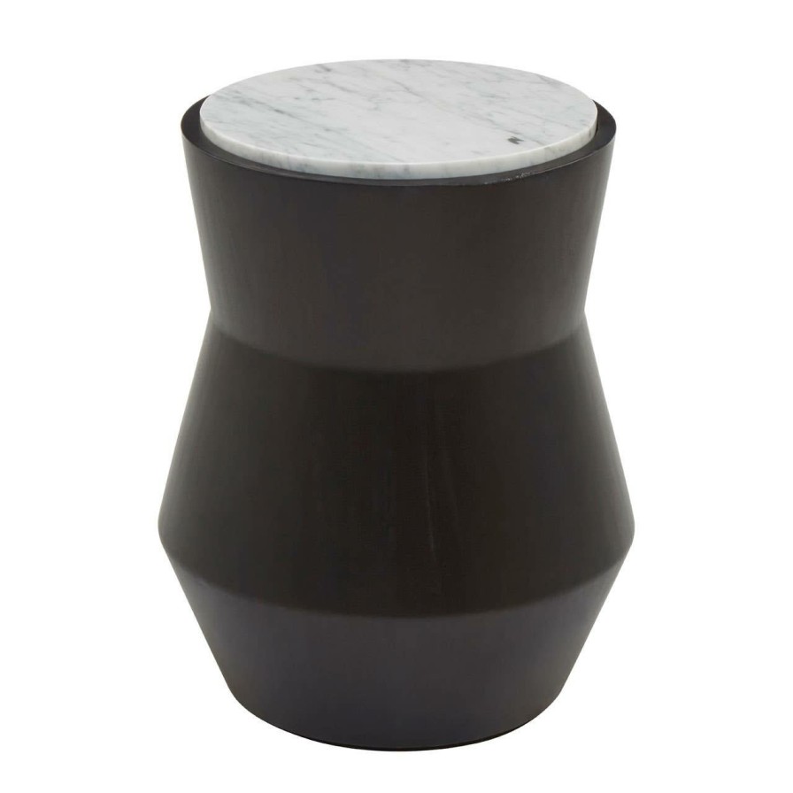 FURNITURE Fifty Five South Side Tables | Lino Small Black Drum Side Table