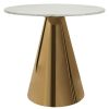 FURNITURE Fifty Five South Dining Tables | Azalea Round White Marble Top Dining Table