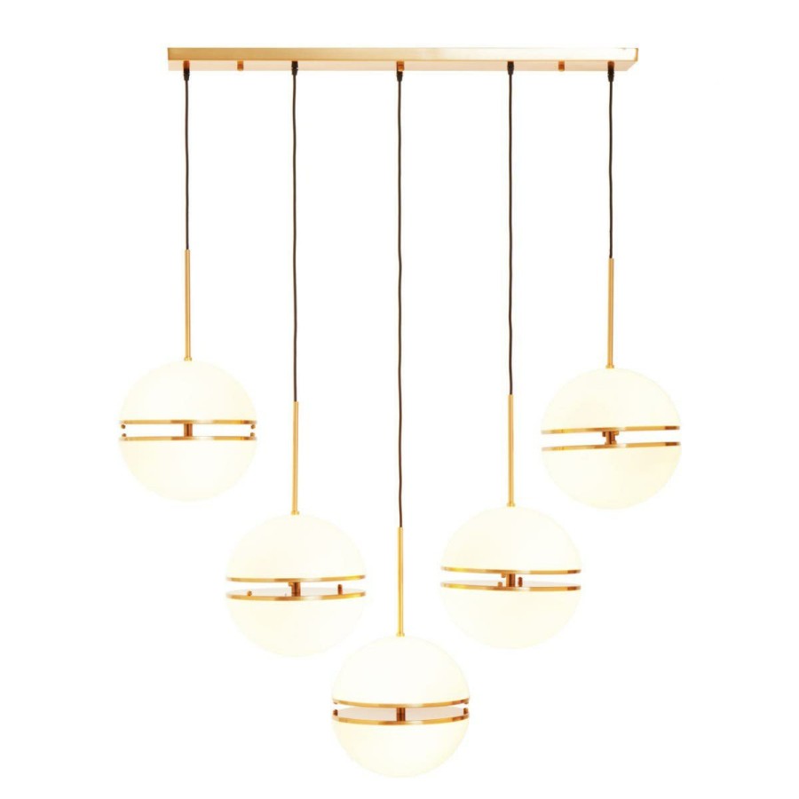 Accessories Fifty Five South Ceiling Lights | Abira Five Ball Brass Pendant Light