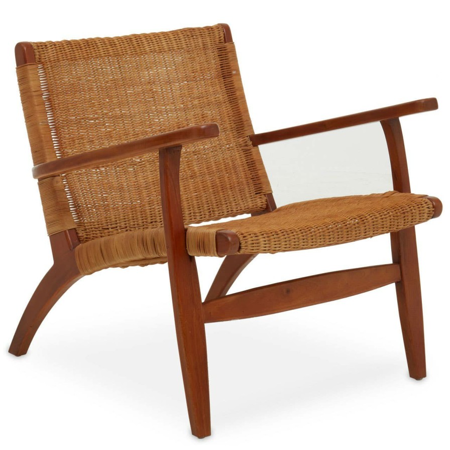 FURNITURE Fifty Five South Armchairs | Java Woven Chair In Brown Natural Rattan