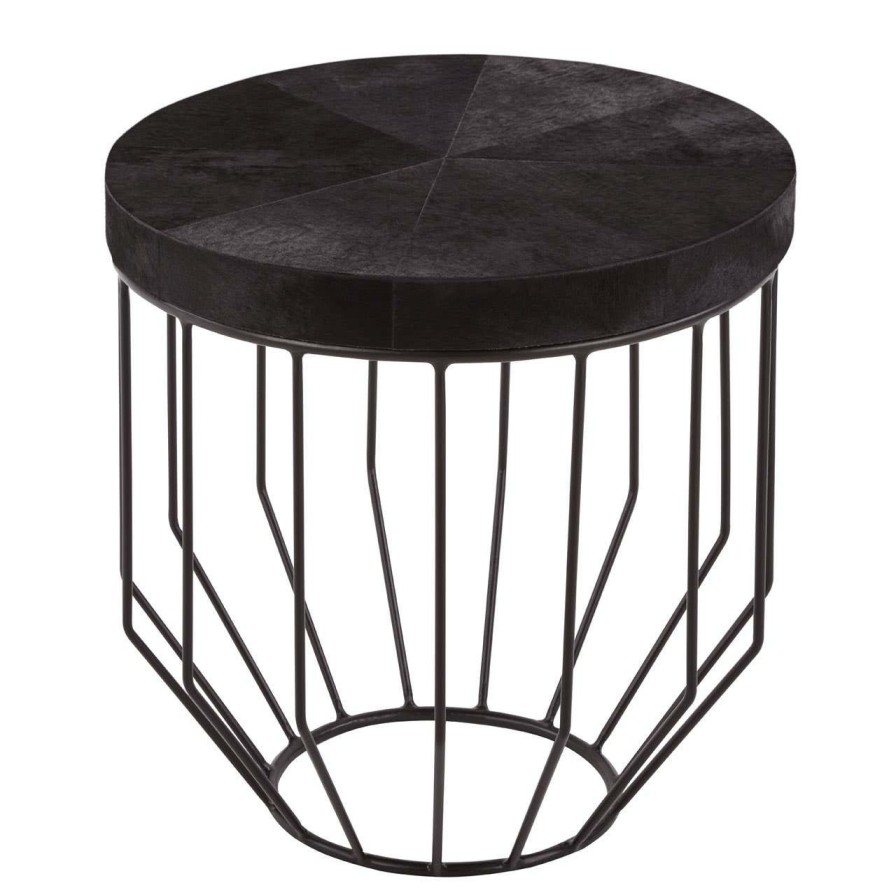 FURNITURE Fifty Five South Side Tables | Kensington Townhouse Hair On Hide Round Side Table