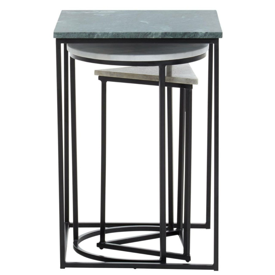 FURNITURE Fifty Five South Nesting Tables | Mandoli Nest Of 3 Assorted Marble Tables