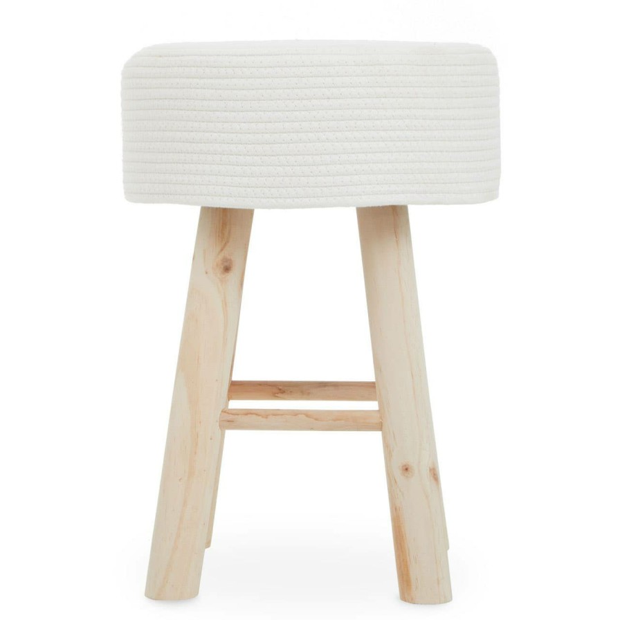 FURNITURE Premier Seating | Lentigo White Cotton Rope Stool