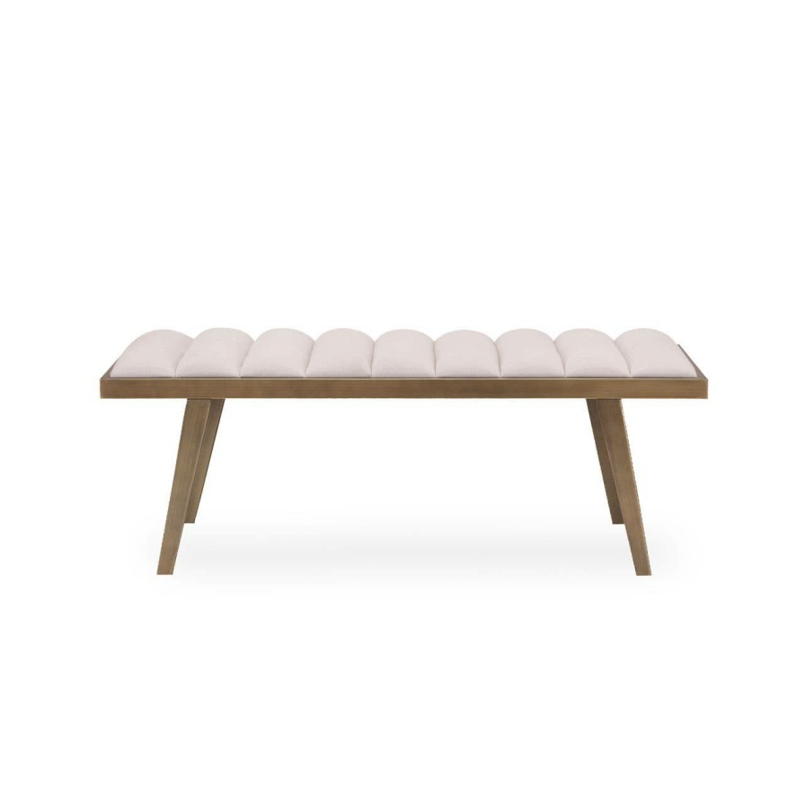 FURNITURE Fifty Five South Seating | Gilden Natural Bench With Splayed Legs