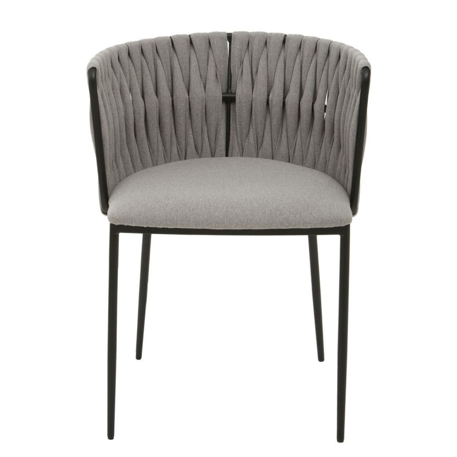 FURNITURE Fifty Five South Seating | Gilden Grey Dining Chair With Woven Back