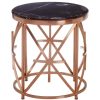 FURNITURE Fifty Five South Side Tables | Alvaro Black Marble And Rose Gold Side Table