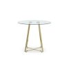 FURNITURE Premier Dining Tables | Metropolitan Round Gold Finish Dining Table