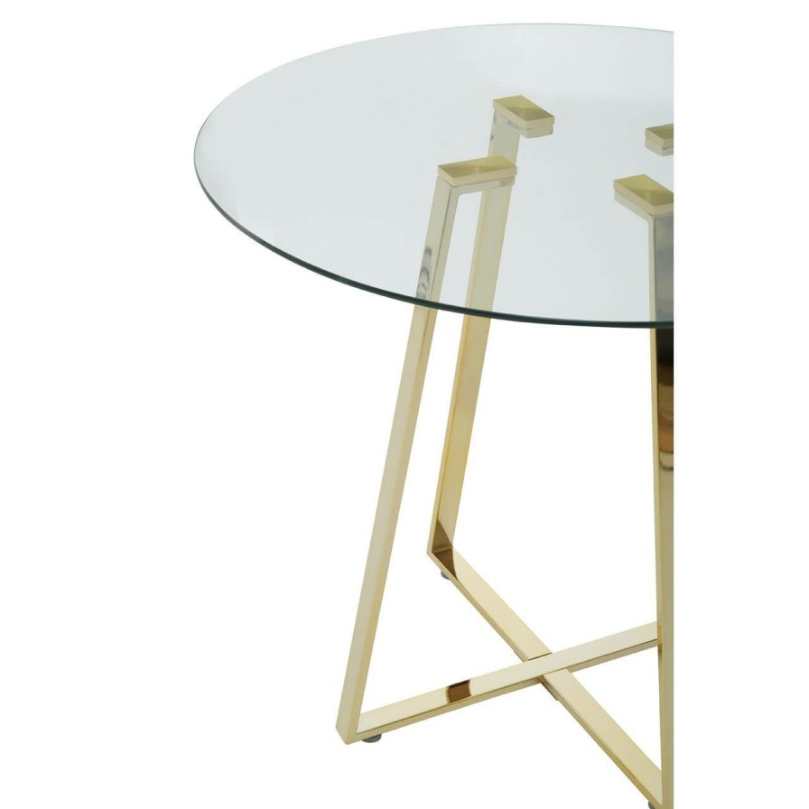 FURNITURE Premier Dining Tables | Metropolitan Round Gold Finish Dining Table