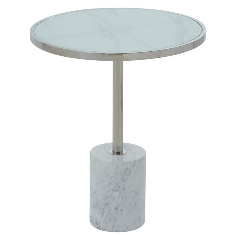 FURNITURE Fifty Five South Side Tables | Oria Silver Frame End Table