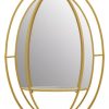 Bathe and Utility Premier Mirrors | Avento Oval Shelved Gold Wall Mirror