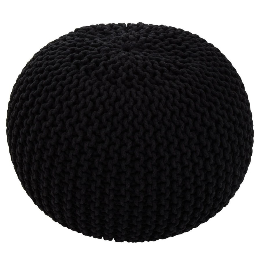 FURNITURE Premier Seating | Kids Knit Black Pouffe