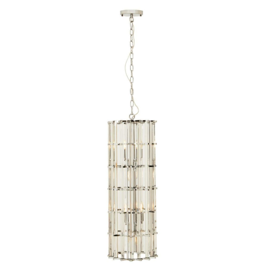 Accessories Fifty Five South Ceiling Lights | Karli Glass And Chrome Finish Vertical Light