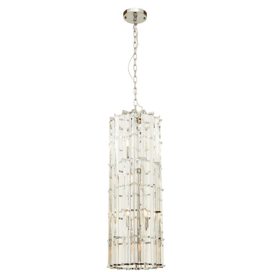 Accessories Fifty Five South Ceiling Lights | Karli Glass And Chrome Finish Vertical Light