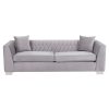 FURNITURE Fifty Five South Seating | Rashika 3 Seat Grey Velvet Sofa