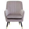 FURNITURE Premier Armchairs | Loretta Mink Velvet Scalloped Armchair