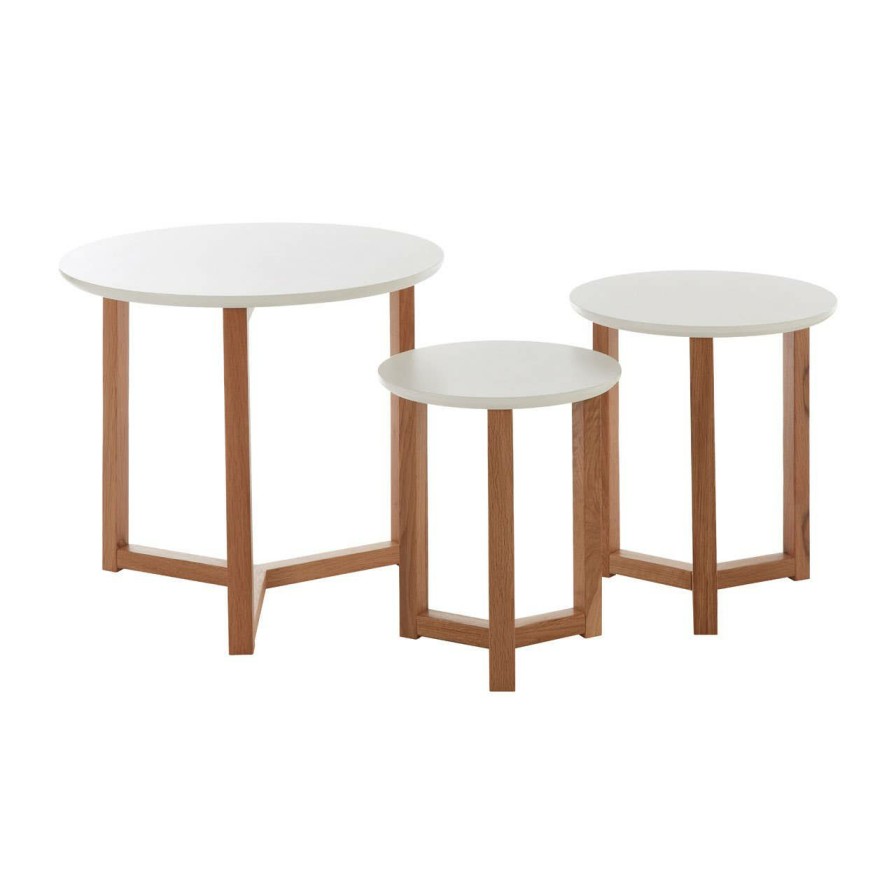 FURNITURE Premier Side Tables | Set Of 3 Side Tables With White Tops