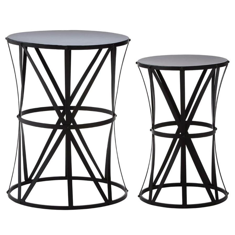 FURNITURE Premier Side Tables | Avantis Cross Design Black Tables