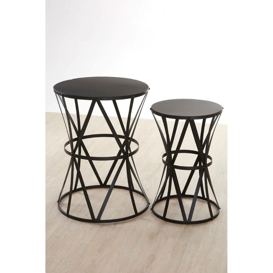 FURNITURE Premier Side Tables | Avantis Cross Design Black Tables