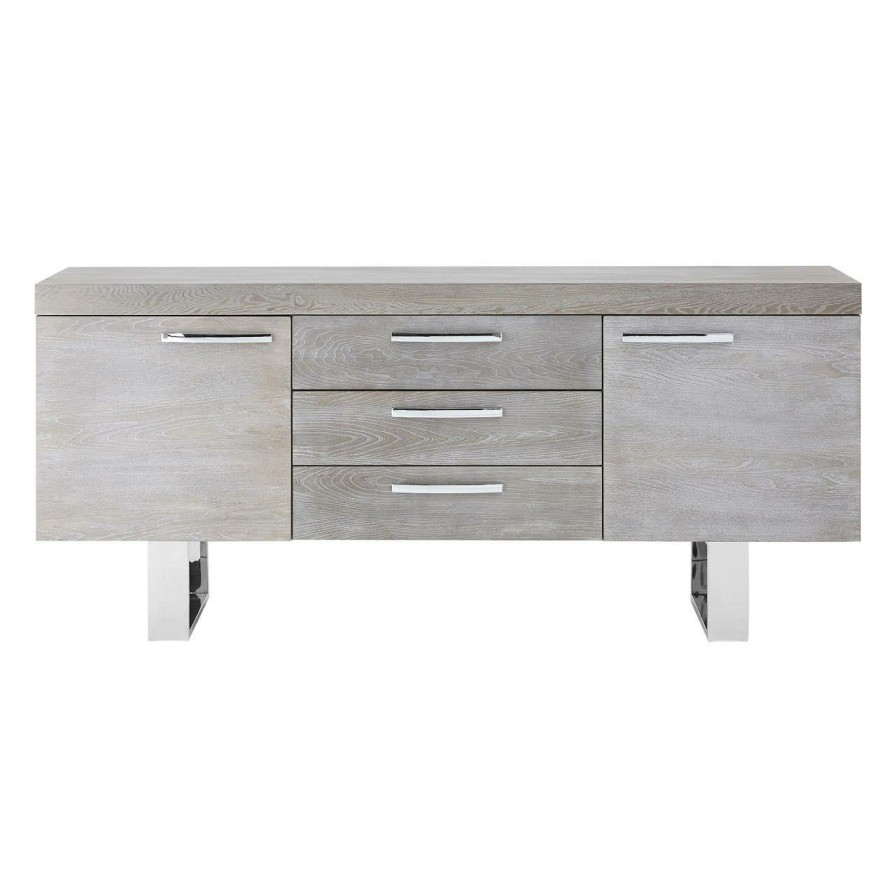 FURNITURE Fifty Five South Storage | Ulmus Grey Elm Wood Sideboard