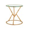 FURNITURE Premier Side Tables | Allure Corseted Round Rose Gold End Table