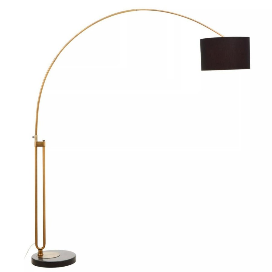 Accessories Fifty Five South Floor Lamps | Hubert Antique Brass Floor Lamp With Black Marble Base