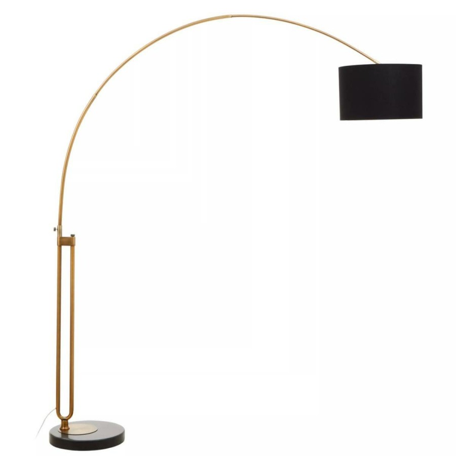 Accessories Fifty Five South Floor Lamps | Hubert Antique Brass Floor Lamp With Black Marble Base